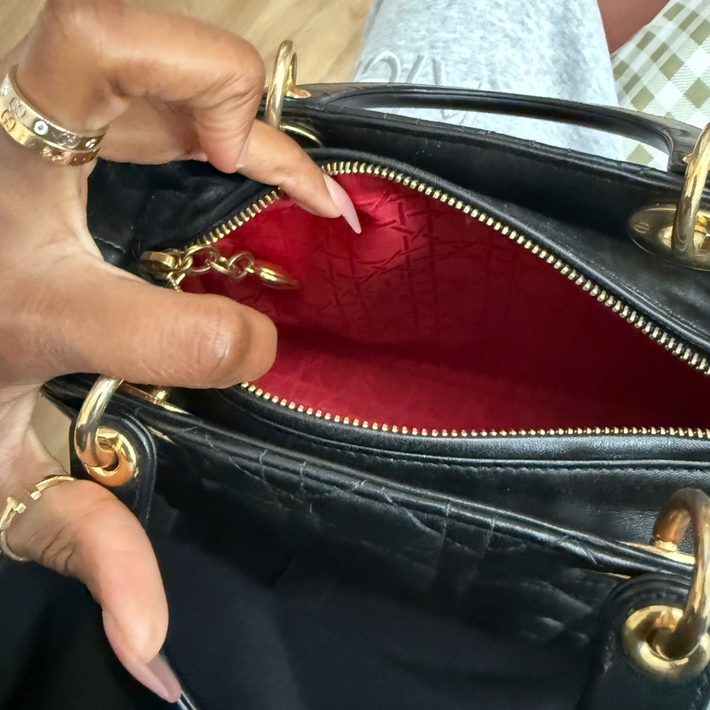 Dior Black Quilted Mini Lady Bag with Gold Hardware - Picture 15 of 16